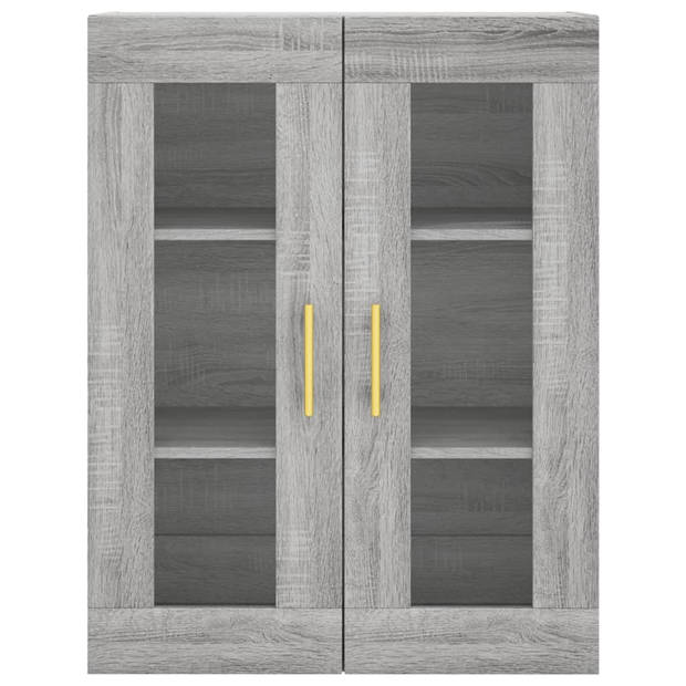 vidaXL Hoge kast 69,5x34x180 cm bewerkt hout grijs sonoma eikenkleurig