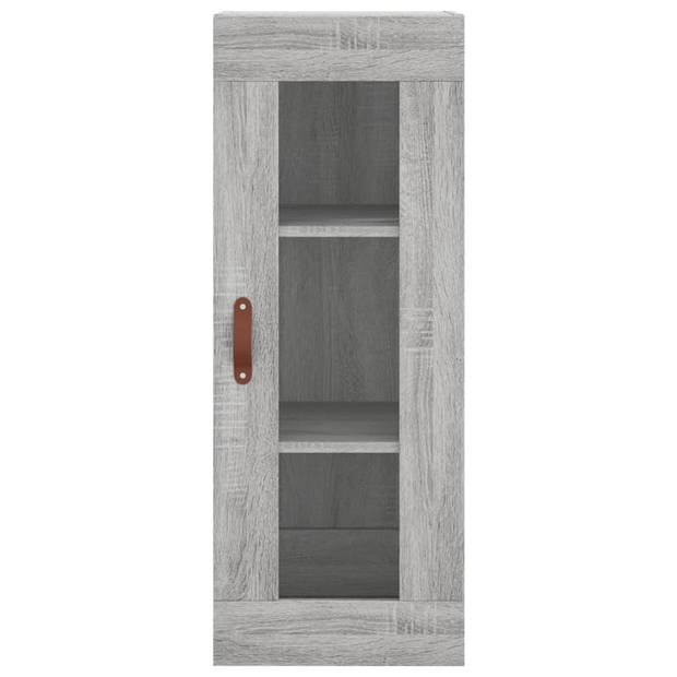 vidaXL Hoge kast 34,5x34x180 cm bewerkt hout grijs sonoma eikenkleurig