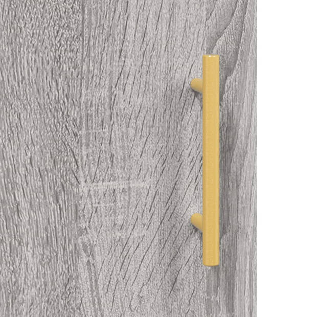 The Living Store Wandkast 60x31x70 cm bewerkt hout grijs sonoma eikenkleurig - Kast