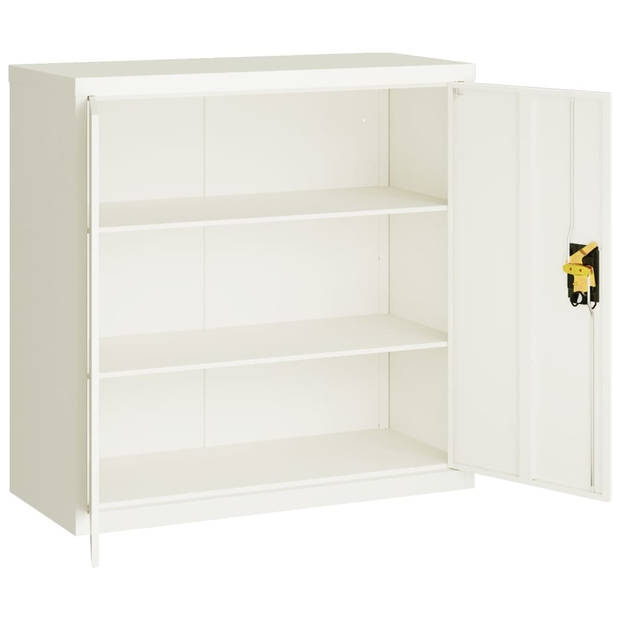 vidaXL Archiefkast 90x40x90 cm staal wit