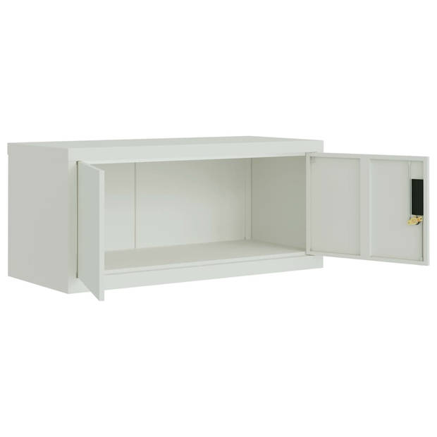 vidaXL Archiefkast 90x40x145 cm staal lichtgrijs