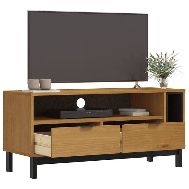 vidaXL TV-meubel FLAM 110x40x50 cm massief grenenhout