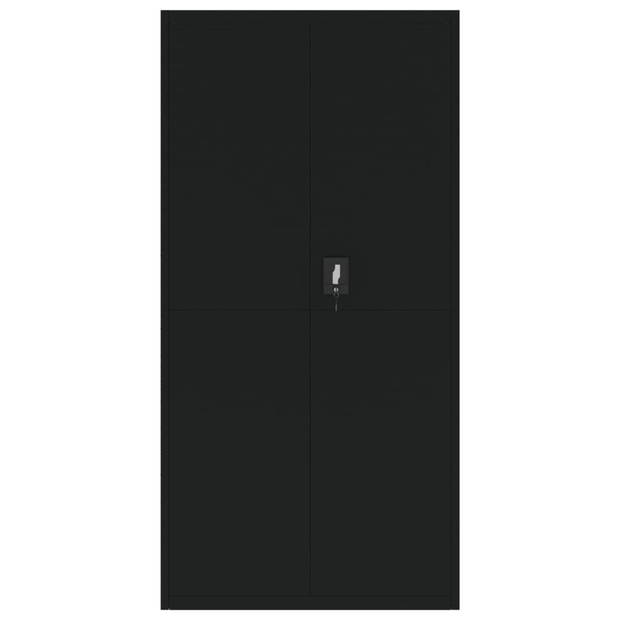 vidaXL Archiefkast 90x40x180 cm staal zwart