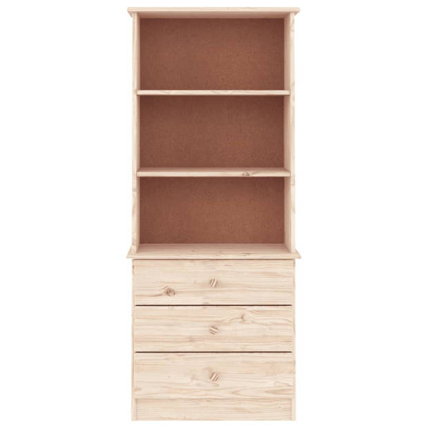 vidaXL Boekenkast met lades ALTA 60x35x142 cm massief grenenhout