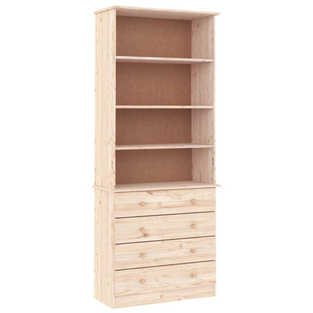 vidaXL Boekenkast met lades ALTA 77x35x186,5 cm massief grenenhout