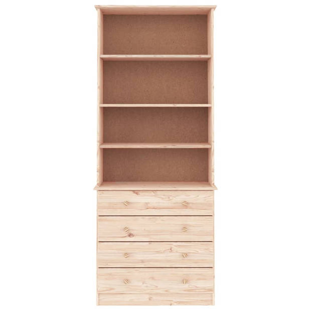 vidaXL Boekenkast met lades ALTA 77x35x186,5 cm massief grenenhout