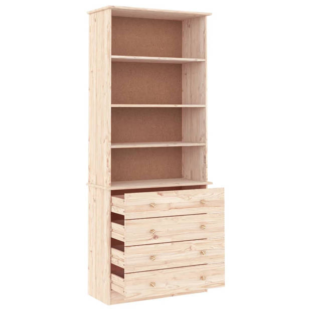 vidaXL Boekenkast met lades ALTA 77x35x186,5 cm massief grenenhout