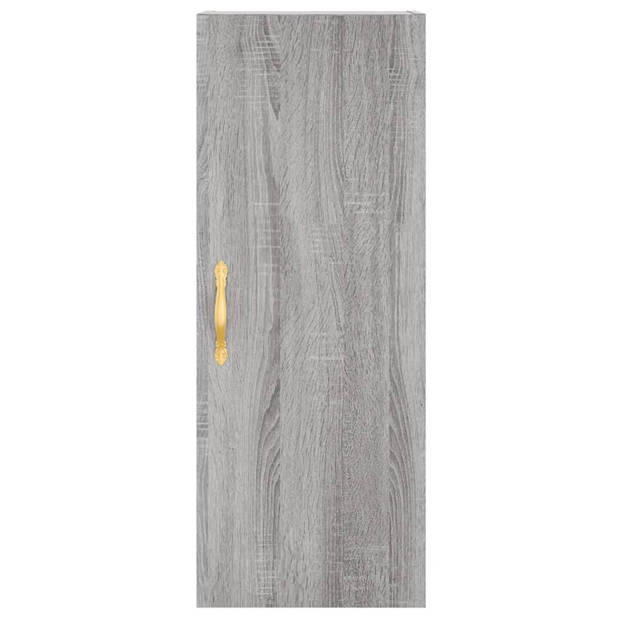 vidaXL Hoge kast 34,5x34x180 cm bewerkt hout grijs sonoma eikenkleurig