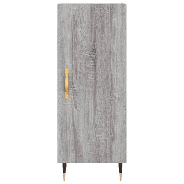 vidaXL Hoge kast 34,5x34x180 cm bewerkt hout grijs sonoma eikenkleurig