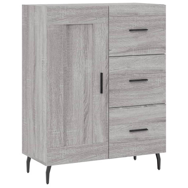 vidaXL Hoge kast 69,5x34x180 cm bewerkt hout grijs sonoma eikenkleurig