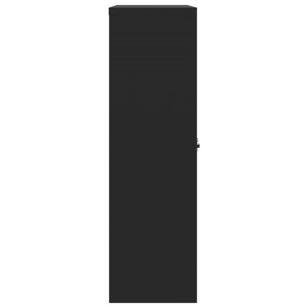 vidaXL Archiefkast 90x40x140 cm staal zwart