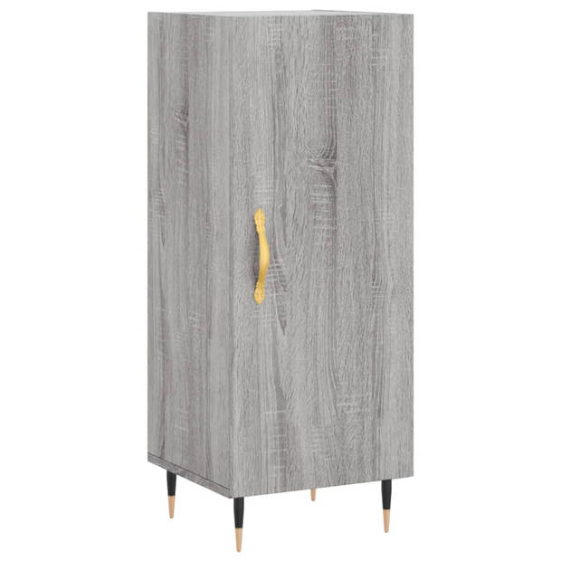 vidaXL Hoge kast 34,5x34x180 cm bewerkt hout grijs sonoma eikenkleurig