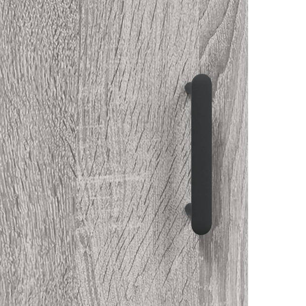 The Living Store Wandkast 60x31x60 cm bewerkt hout grijs sonoma eikenkleurig - Kast
