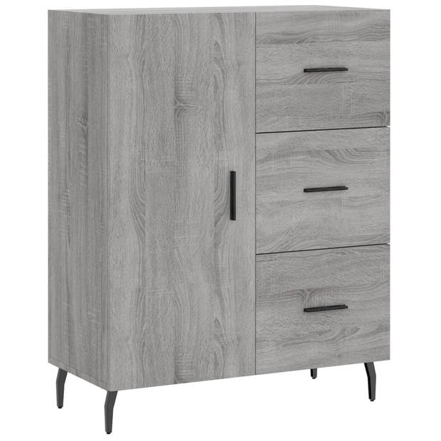 vidaXL Hoge kast 69,5x34x180 cm bewerkt hout grijs sonoma eikenkleurig