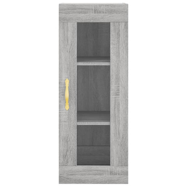 vidaXL Hoge kast 34,5x34x180 cm bewerkt hout grijs sonoma eikenkleurig