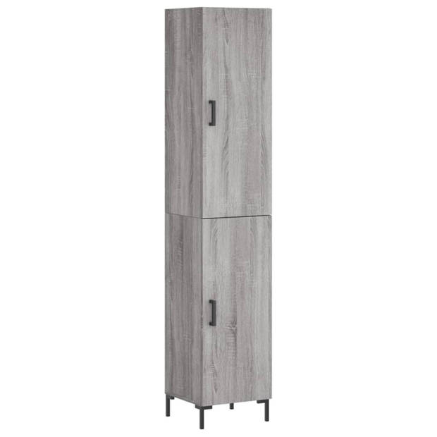 vidaXL Hoge kast 34,5x34x180 cm bewerkt hout grijs sonoma eikenkleurig