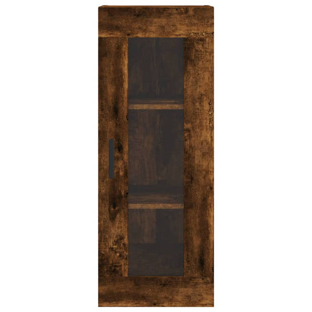 vidaXL Hoge kast 34,5x34x180 cm bewerkt hout gerookt eikenkleurig