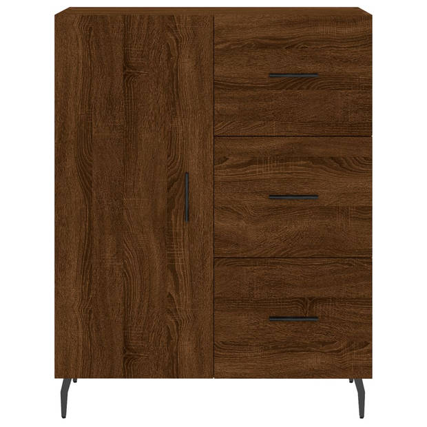 The Living Store Dressoir Classic Brown Oak - 69.5 x 34 x 90 cm - Stevig houten materiaal