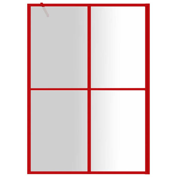 vidaXL Inloopdouchewand transparant 140x195 cm ESG-glas rood