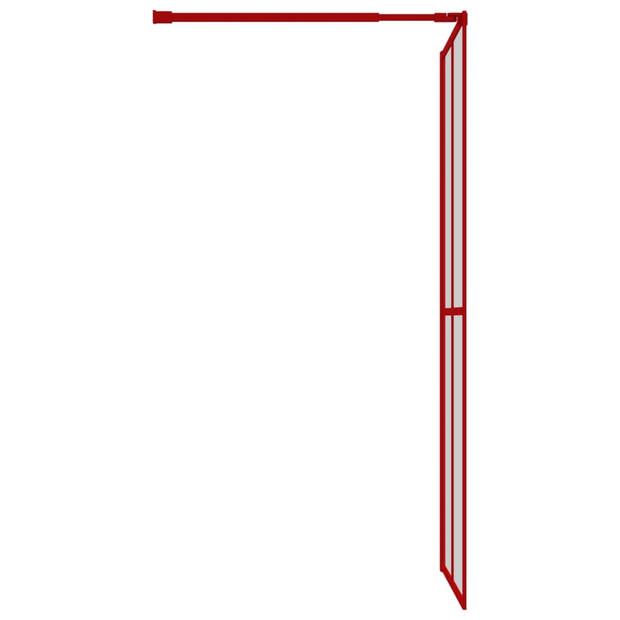 vidaXL Inloopdouchewand transparant 90x195 cm ESG-glas rood