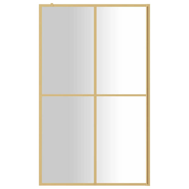 vidaXL Inloopdouchewand transparant 118x195 cm ESG-glas goudkleurig