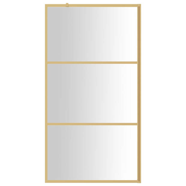 vidaXL Inloopdouchewand transparant 115x195 cm ESG-glas goudkleurig