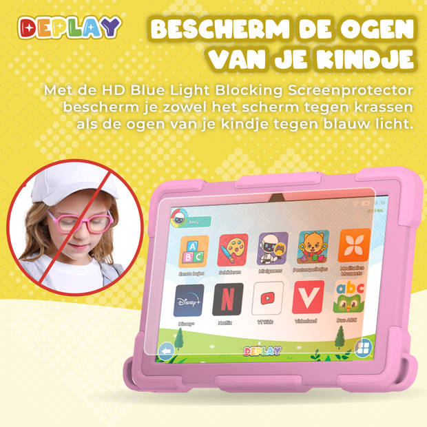 DEPLAY Kids Tablet PRO 4 - Kindertablet - 6000 mAh - Pen, Beschermhoes & Screenprotector - Android 14 - 10 Inch - Roze