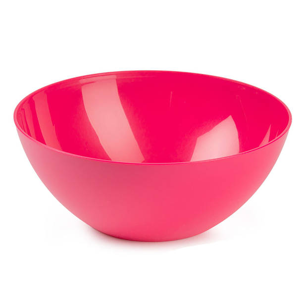 Plasticforte voedsel serveer schalen set - 3x stuks - roze - kunststof - Dia 20/23/26 cm - Serveerschalen