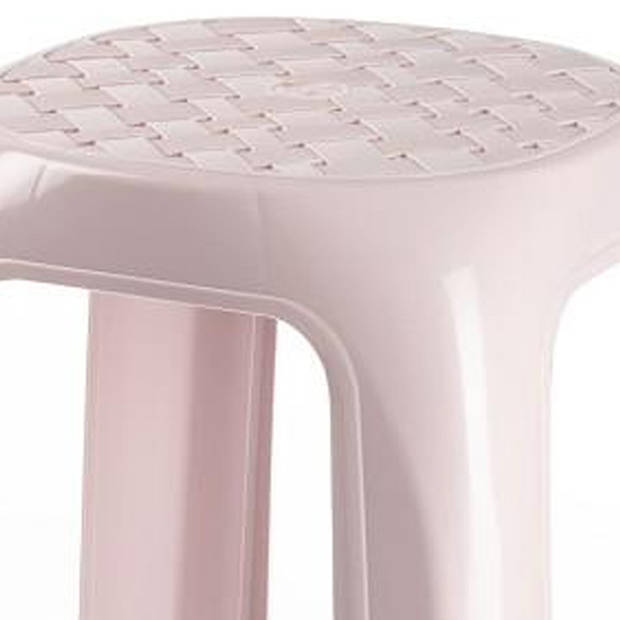 PlasticForte Keukenkrukje/opstapje - Handy Step - roze - kunststof - 37 x 37 x 46 cm - Huishoudkrukjes