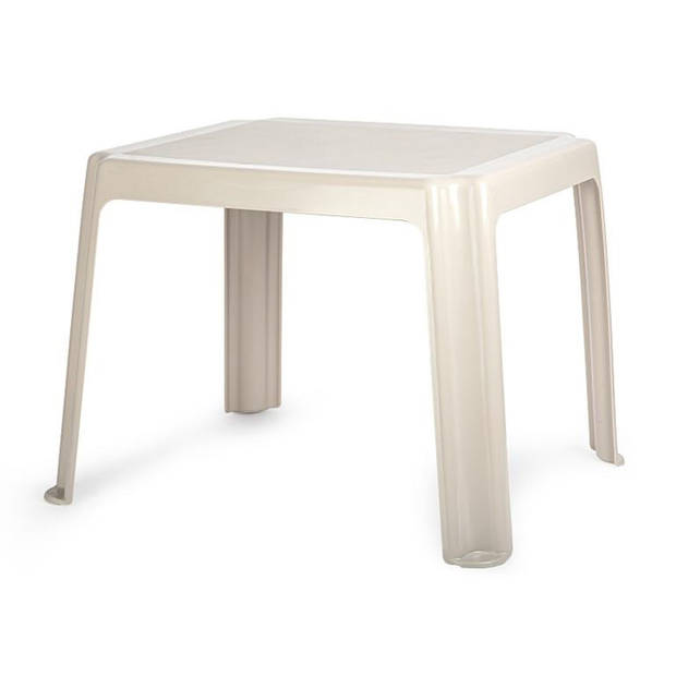 Forte Plastics Kunststof kindertafel - beige - 55 x 66 x 43 cm - camping/tuin/kinderkamer - Bijzettafels