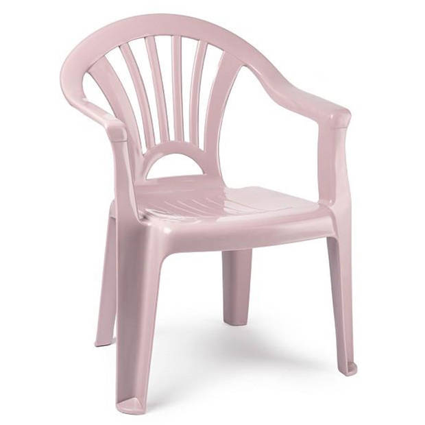 Forte Plastics Kinderstoelen 2x met tafeltje set - buiten/binnen - roze - kunststof - Kinderstoelen