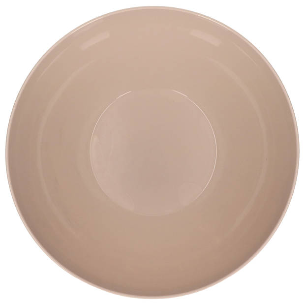Plasticforte Serveerschaal/saladeschaal - D20 x H8 cm - kunststof - beige - Serveerschalen