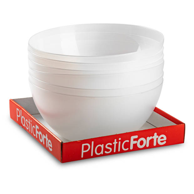 Plasticforte Serveerschaal/saladeschaal - D28 x H14 cm - kunststof - transparant - Serveerschalen