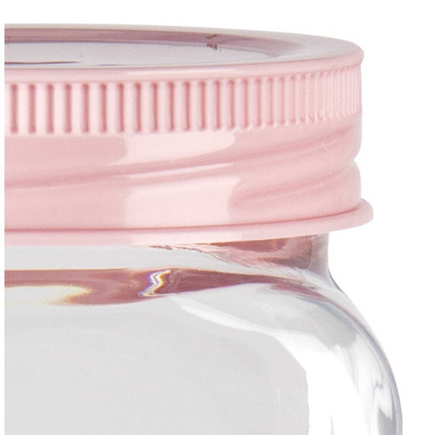 Voorraadpot/bewaarpot - 500 ml - kunststof - oud roze - B7 x H13 cm - Voorraadpot