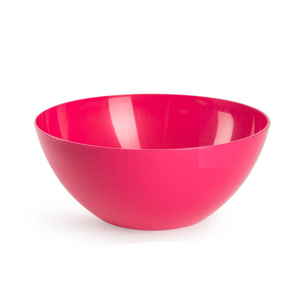 Plasticforte voedsel serveer schalen set - 4x stuks - fuchsia roze - kunststof - Dia 23 en 20 cm - Serveerschalen