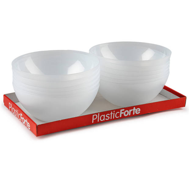Plasticforte Serveerschaal/saladeschaal - D23 x H10 cm - kunststof - transparant - Serveerschalen