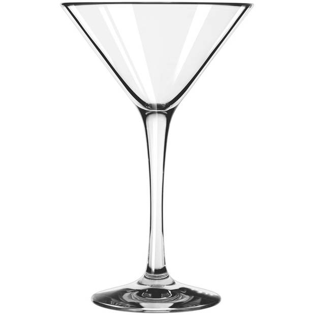 4x Cocktailglazen / martiniglazen 250 ml + cocktailshaker semi-matte 550 ml RVS - Cocktailglazen