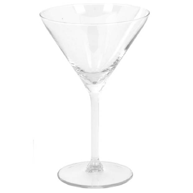 4x Cocktailglazen / martiniglazen 260 ml + cocktailshaker semi-matte 550 ml RVS - Cocktailglazen