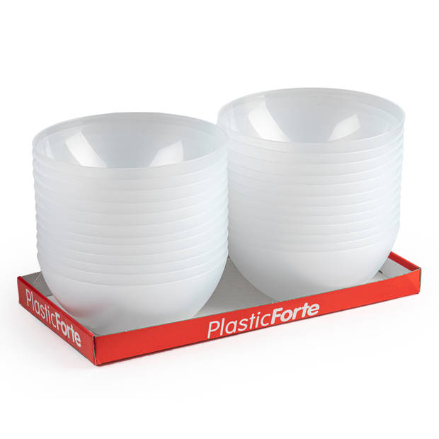 Plasticforte Serveerschaal/saladeschaal - D20 x H8 cm - kunststof - transparant - Serveerschalen