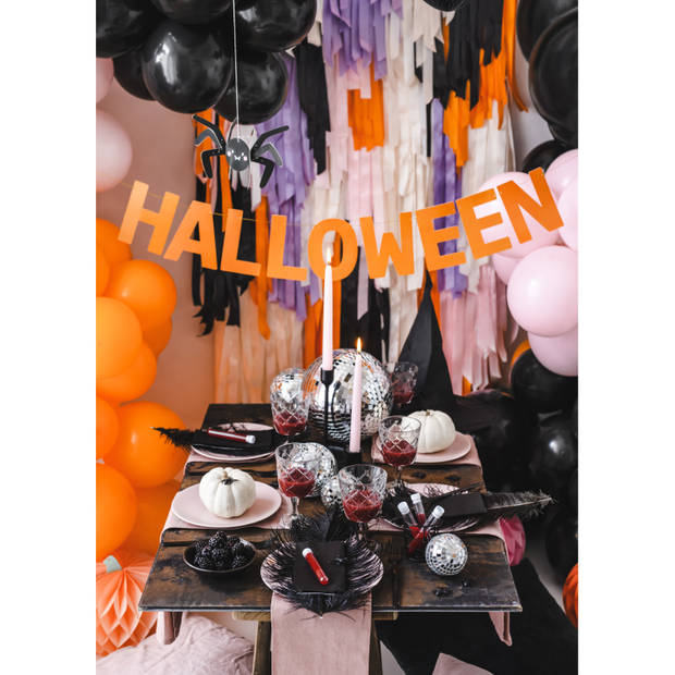 PartyDeco Halloween feestslinger/spandoek - 2,5 meter - oranje - van papier - Feestslingers