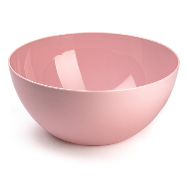 Plasticforte voedsel serveer schalen set - 3x stuks - roze - kunststof - Dia 23 en 26 cm - Serveerschalen