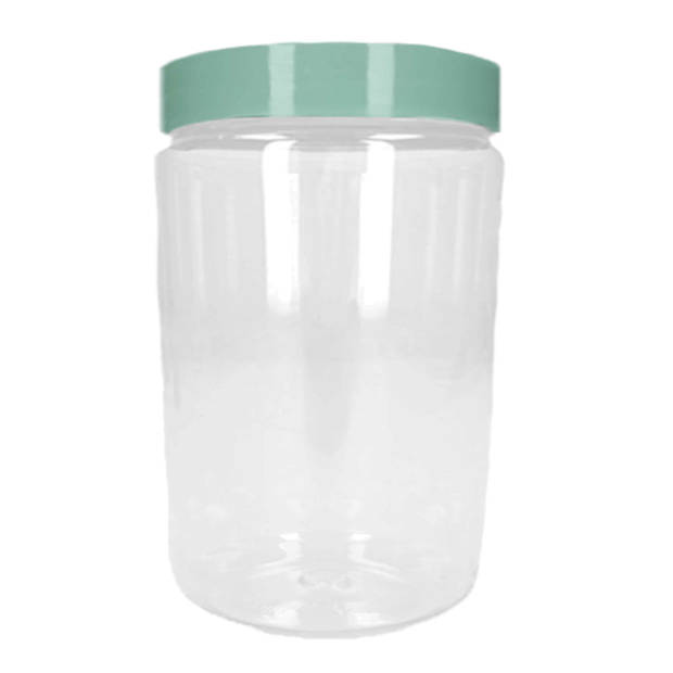 Voorraadpot/bewaarpot - 375 ml - kunststof - mint groen - B7 x H12 cm - Voorraadpot