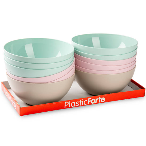 Plasticforte Serveerschaal/saladeschaal - D23 x H10 cm - kunststof - mintgroen - Serveerschalen