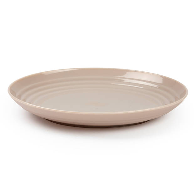 PlasticForte Rond diner bord/camping bord - Dia 25 cm - beige - kunststof - Dinerborden