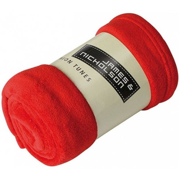 Fleece deken/plaid - rood - 120 x 160 cm - kruik - 2 liter - Plaids