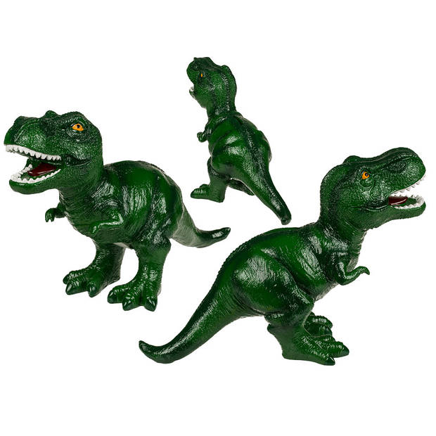 Out of the Blue Spaarpot Dinosaurus T-REX - groen - polyresin - 22 x 32 cm - met afsluitdop - Kinderen - Spaarpotten