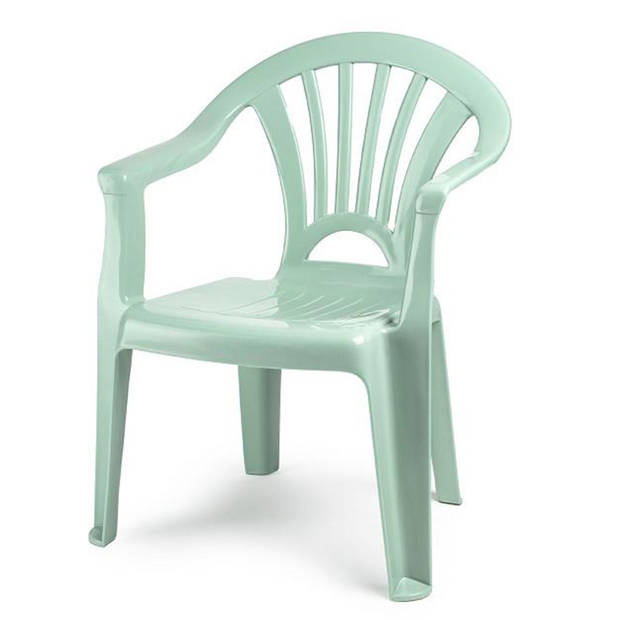 Plasticforte Kinderstoel van kunststof - mintgroen - 35 x 28 x 50 cm - tuin/camping/slaapkamer - Kinderstoelen