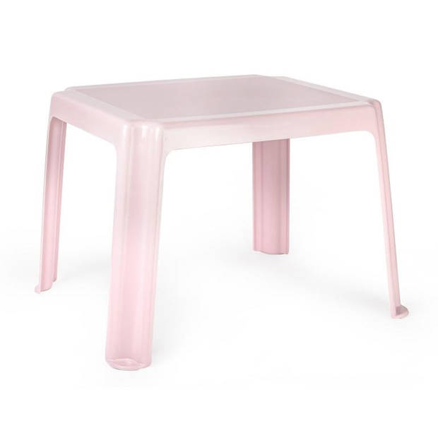 Forte Plastics Kinderstoelen 2x met tafeltje set - buiten/binnen - roze - kunststof - Kinderstoelen
