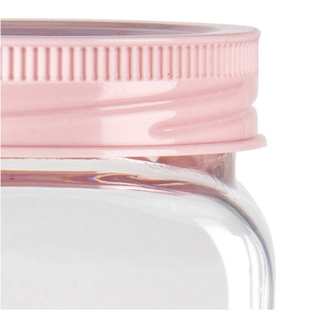 Voorraadpot/bewaarpot - 600 ml - kunststof - oud roze - B7 x H15 cm - Voorraadpot