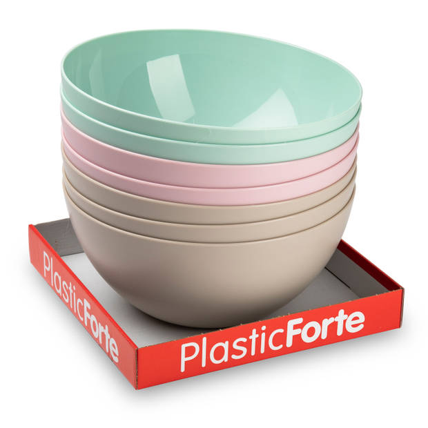 Plasticforte Serveerschaal/saladeschaal - D28 x H14 cm - kunststof - beige - Serveerschalen